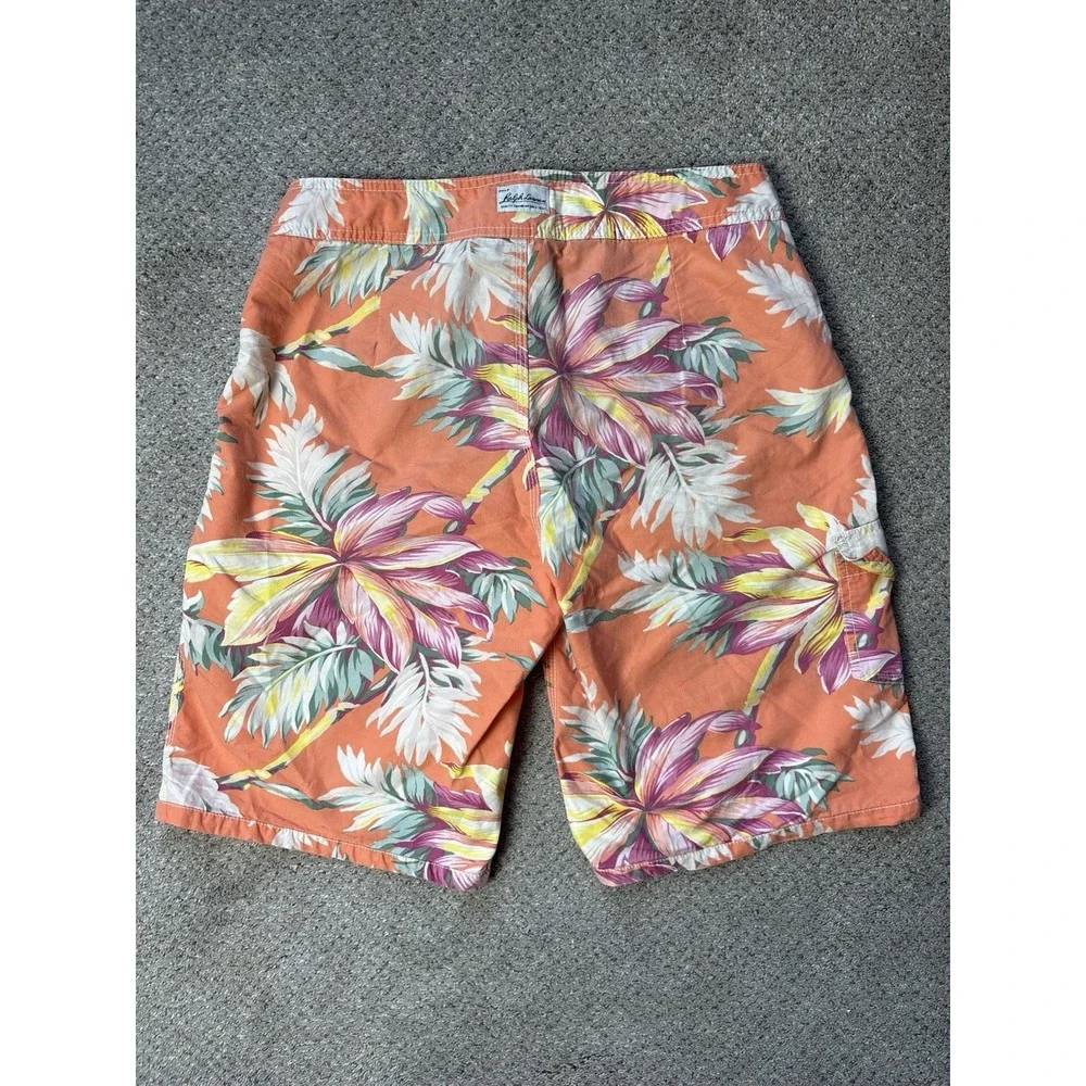 Polo Ralph Lauren Men's 30 Vintage Swim Trunks Board Shorts Hawaiian Tropical‎